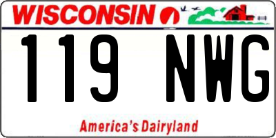 WI license plate 119NWG