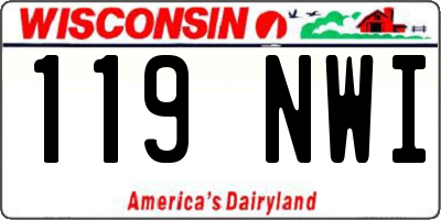 WI license plate 119NWI