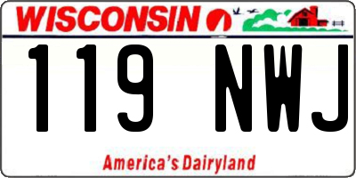 WI license plate 119NWJ