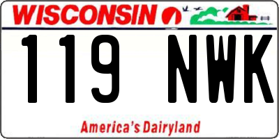 WI license plate 119NWK