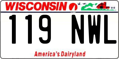 WI license plate 119NWL