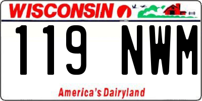 WI license plate 119NWM
