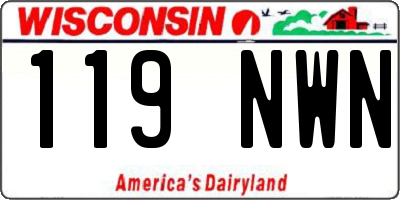 WI license plate 119NWN