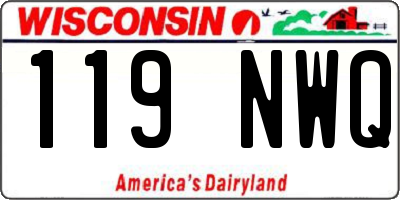 WI license plate 119NWQ
