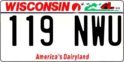 WI license plate 119NWU