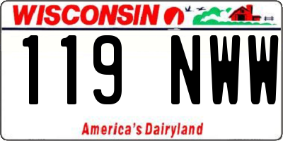 WI license plate 119NWW