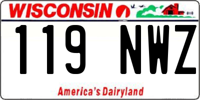 WI license plate 119NWZ