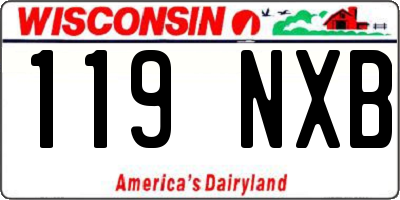 WI license plate 119NXB