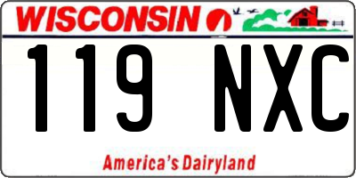 WI license plate 119NXC