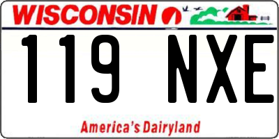 WI license plate 119NXE