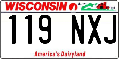 WI license plate 119NXJ