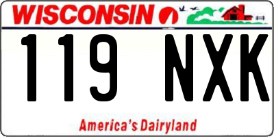WI license plate 119NXK