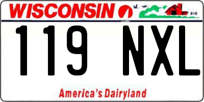 WI license plate 119NXL