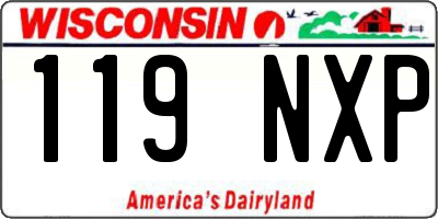 WI license plate 119NXP