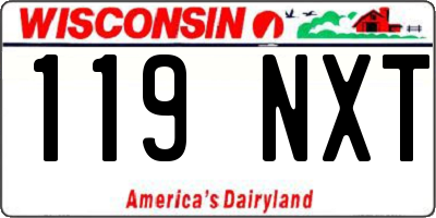 WI license plate 119NXT