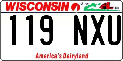WI license plate 119NXU
