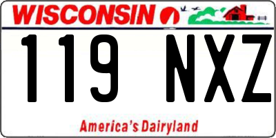 WI license plate 119NXZ