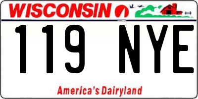 WI license plate 119NYE