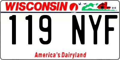 WI license plate 119NYF