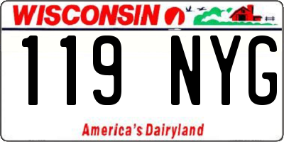 WI license plate 119NYG
