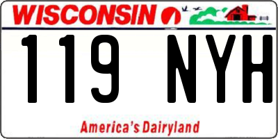 WI license plate 119NYH