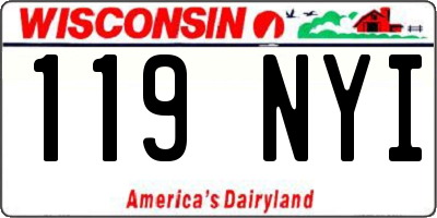 WI license plate 119NYI