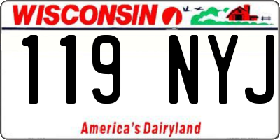 WI license plate 119NYJ