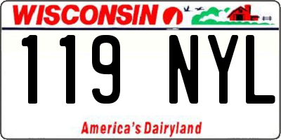 WI license plate 119NYL