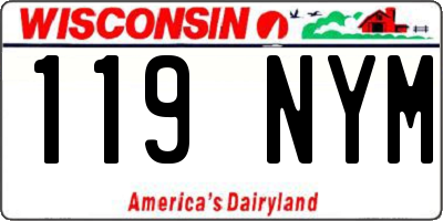 WI license plate 119NYM