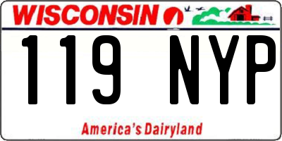 WI license plate 119NYP