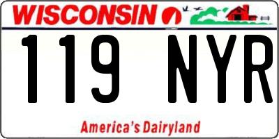 WI license plate 119NYR