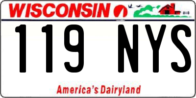 WI license plate 119NYS