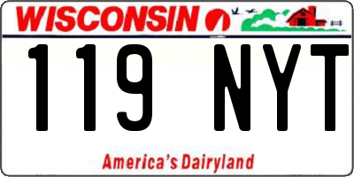 WI license plate 119NYT