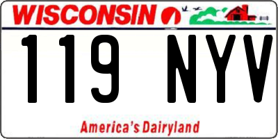 WI license plate 119NYV
