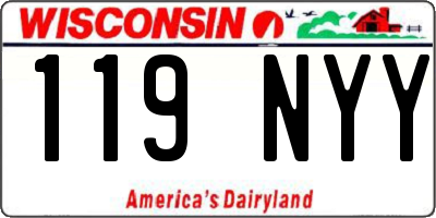 WI license plate 119NYY