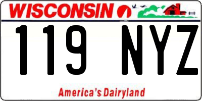 WI license plate 119NYZ