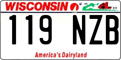 WI license plate 119NZB