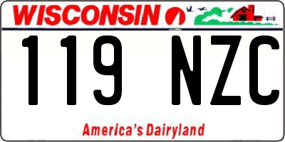 WI license plate 119NZC