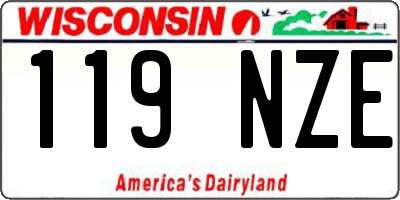 WI license plate 119NZE