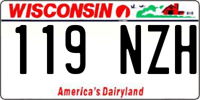 WI license plate 119NZH
