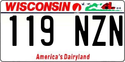 WI license plate 119NZN