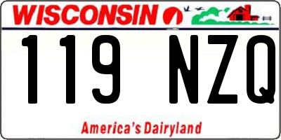WI license plate 119NZQ