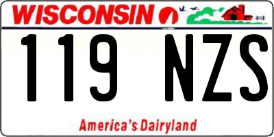 WI license plate 119NZS