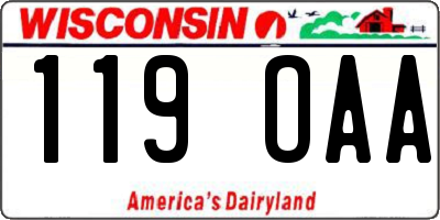 WI license plate 119OAA