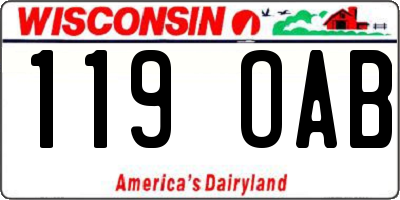 WI license plate 119OAB