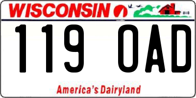 WI license plate 119OAD