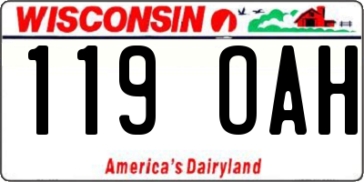 WI license plate 119OAH