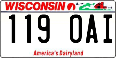 WI license plate 119OAI