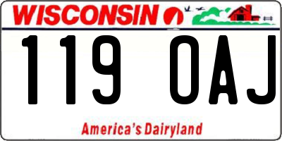 WI license plate 119OAJ
