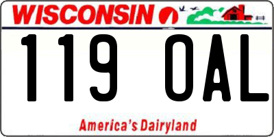 WI license plate 119OAL